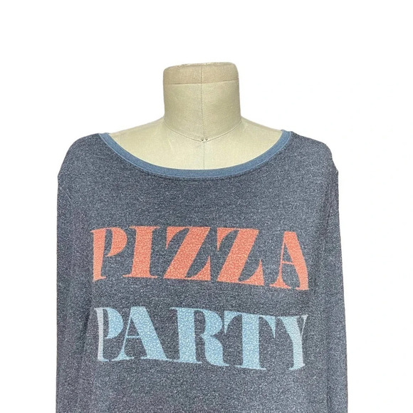 Wildfox Pizza Party Baggy Beach Jumper Sweater Blue Size Small - Picture 2 of 8